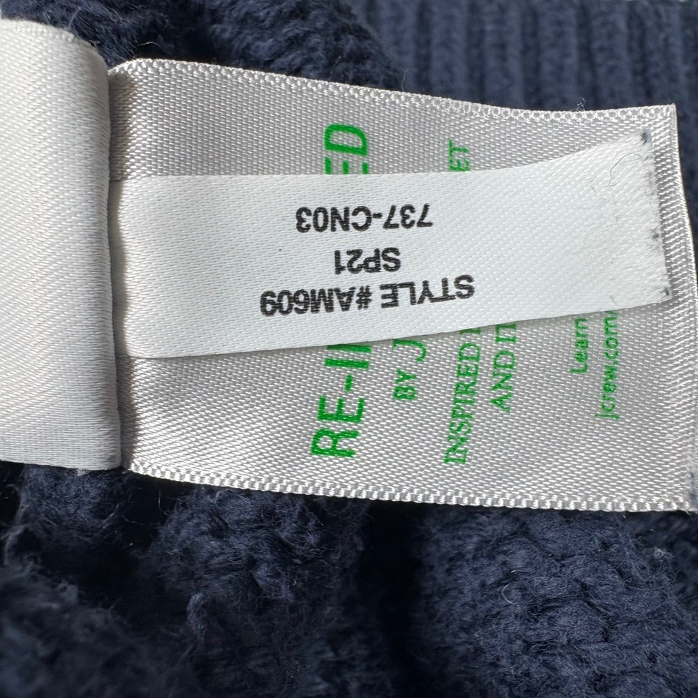 J.Crew Re-Imagined Mens Small Navy Blue Cotton Anchor Cable Knit Sweater AM609 - Picture 5 of 8